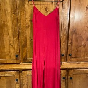 Reformation slip XS 0 cherry red front slit maxi dress
